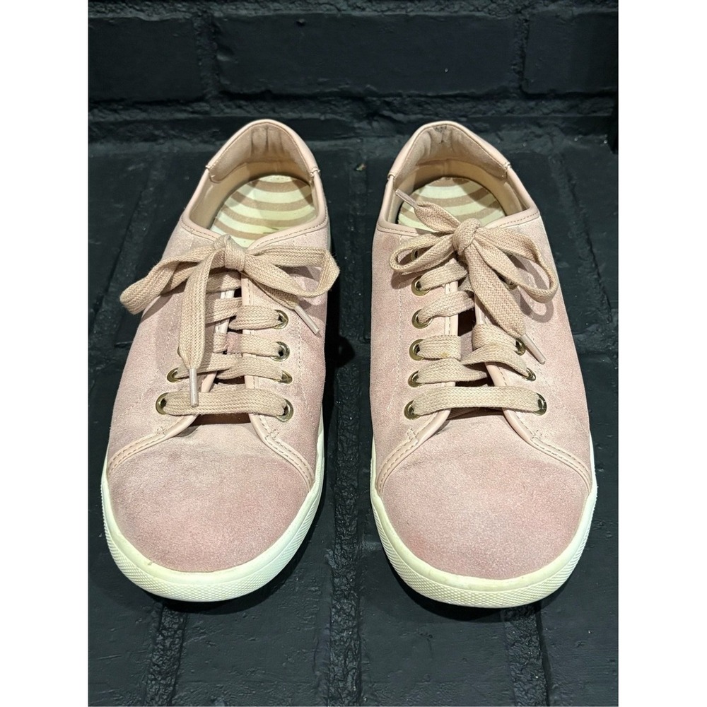 Vionic Sneaker Women 8.5 Pink Brinley Lace Up Suede Orthotic Comfort VS339